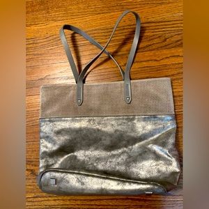 Stella & Dot silver tote bag